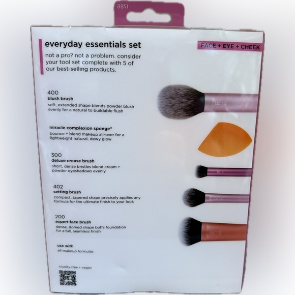 🩷REAL TECHNIQUES🩷 Everyday Essentials Makeup Brush & Sponge Set/NIB - Picture 7 of 7